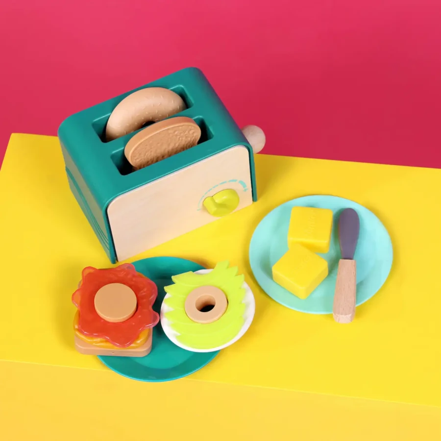 Mini Chef - Breakfast Playset - toster i akcesoria śniadaniowe / B.Toys BX2331Z