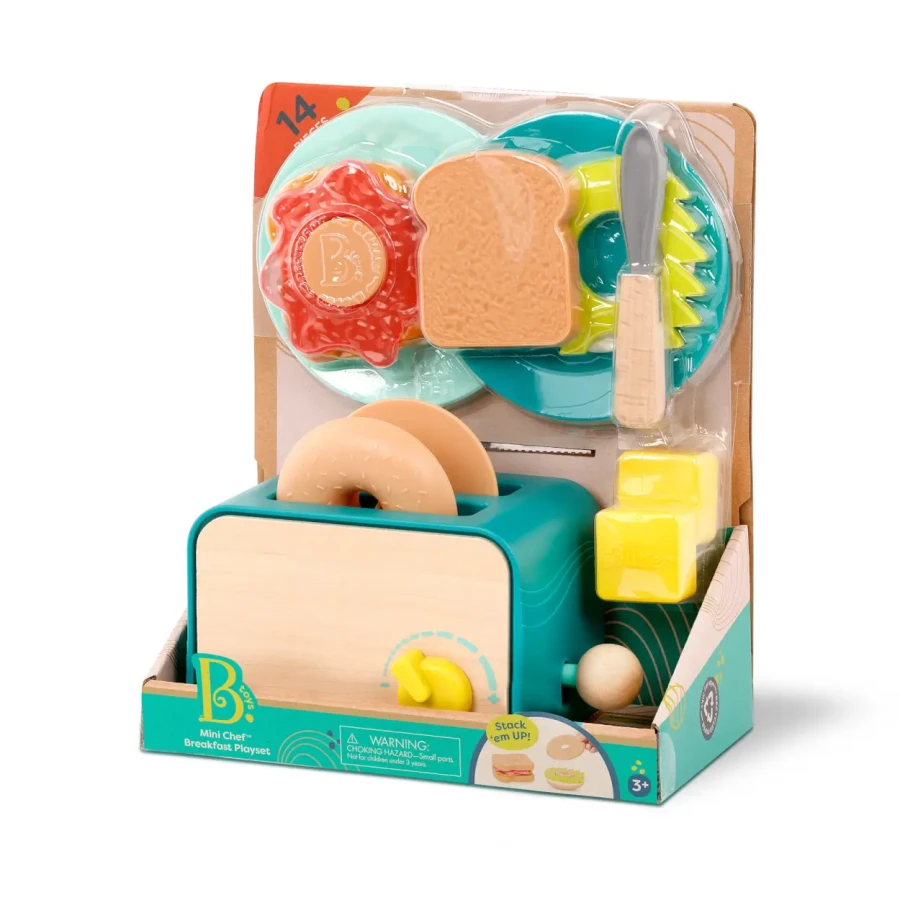 Mini Chef - Breakfast Playset - toster i akcesoria śniadaniowe / B.Toys BX2331Z