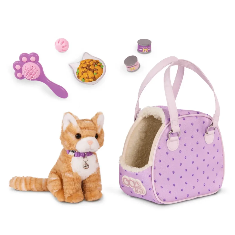 PRĄŻKOWANY KOTEK w TOREBCE – Hop in Cat Carrier /  OurGeneration BD35428Z
