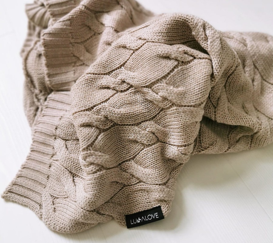 Kocyk z wełny merino - beż, kolekcja PREMIUM / Lullalove