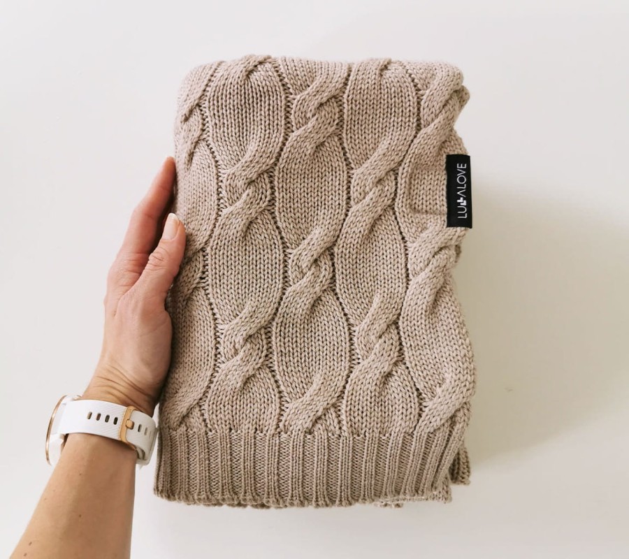 Kocyk z wełny merino - beż, kolekcja PREMIUM / Lullalove