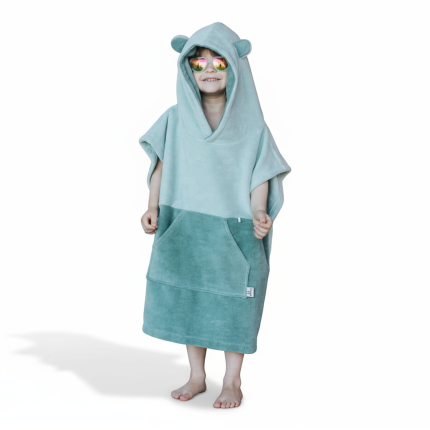 Ponczo kąpielowe Surf BEAR - green / Patulove