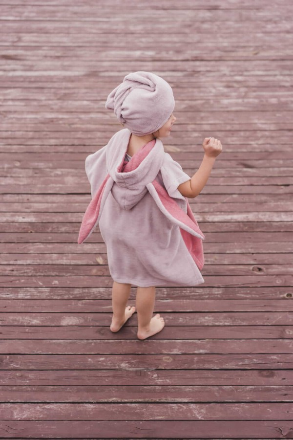 Ponczo kąpielowe Surf BUNNY - pink / Patulove