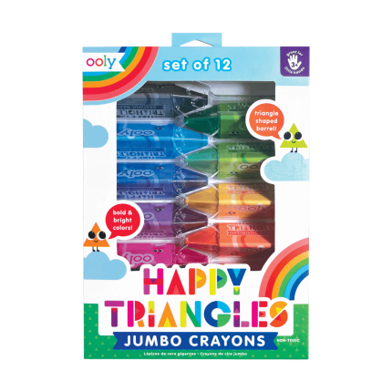 Trójkątne Kredki Malucha Jumbo, Happy Triangles - 12 szt. / Ooly
