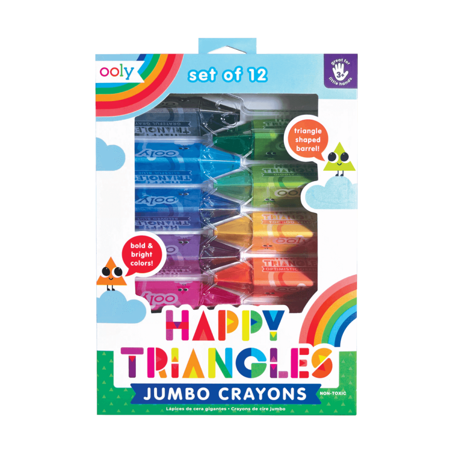 Trójkątne Kredki Malucha Jumbo, Happy Triangles - 12 szt. / Ooly