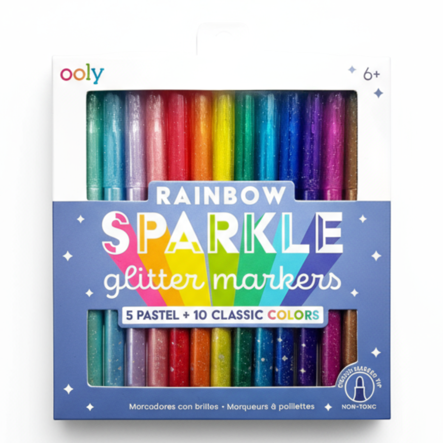 Flamastry Brokatowe Rainbow Sparkle - 15szt. / Ooly