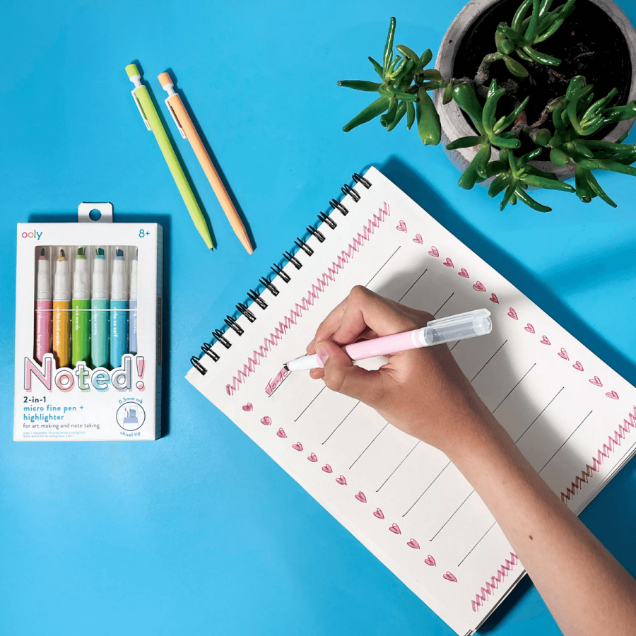 Cienkopisy z zakreślaczami 2w1, Noted! / Ooly