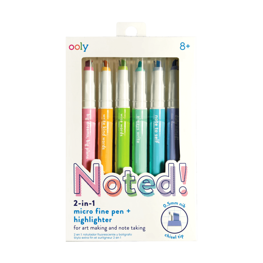 Cienkopisy z zakreślaczami 2w1, Noted! / Ooly