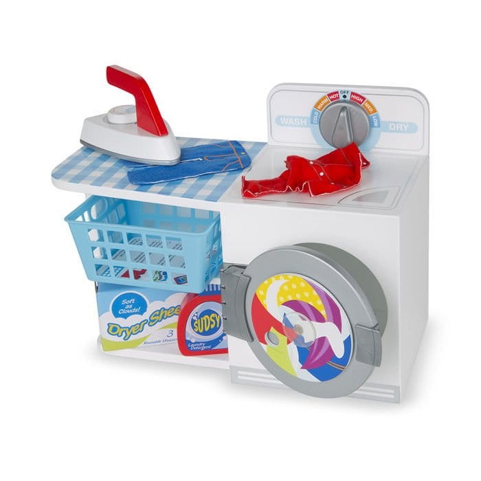 Melissa and Doug, Drewniany zestaw pralnia - suszarnia - prasowalnia
