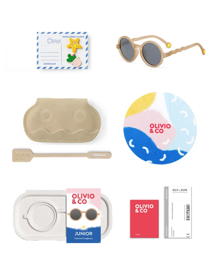 Okulary Round Sand Beige Polarized 5-10 / Olivio & Co