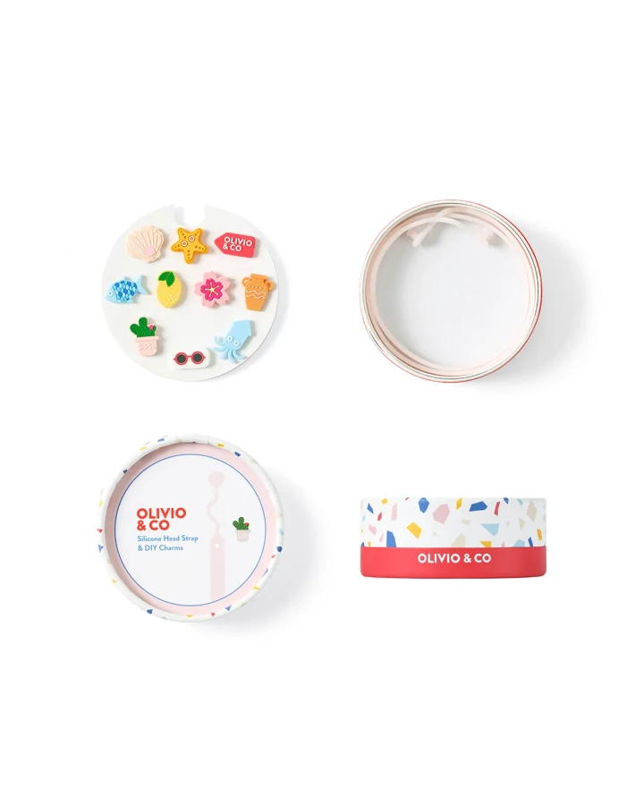 Pasek do okularów z charmsami - Pink / Olivio & Co