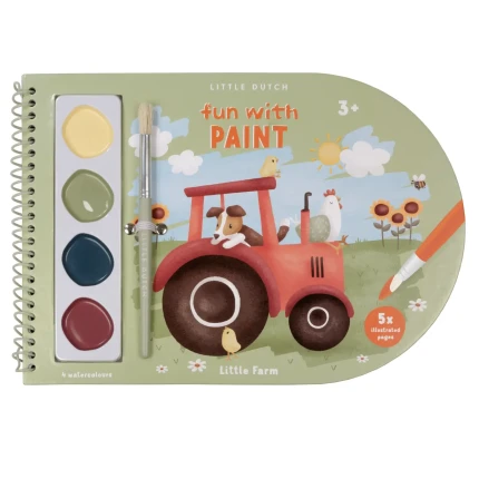 Kolorowanka z farbami akwarelowymi Little Farm / Little Dutch