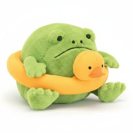 Deszczowa Żaba Ricky z kaczuszką do pływania 18 cm / Jellycat