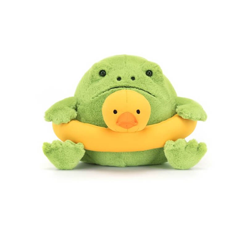 Deszczowa Żaba Ricky z kaczuszką do pływania 18 cm / Jellycat