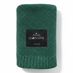 Duży koc bambusowy 120x100 cm - butelkowa zieleń / Lullalove