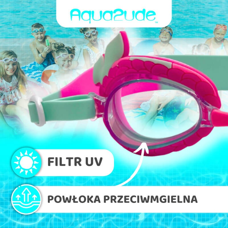 Okulary do pływania Aqua2ude - Syrena turkusowe 3+ / Bling2o
