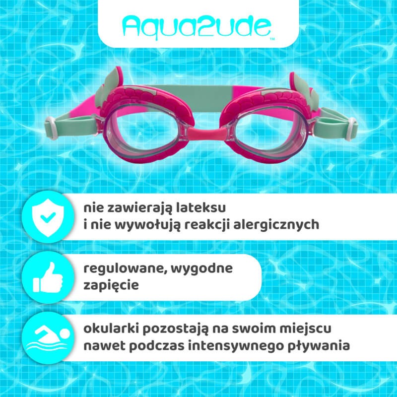 Okulary do pływania Aqua2ude - Syrena turkusowe 3+ / Bling2o