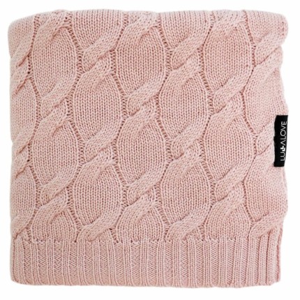 Kocyk z wełny merino WARKOCZ - pudrowy róż, kolekcja PREMIUM / Lullalove