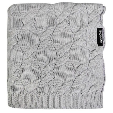 Kocyk z wełny merino WARKOCZ - szary, kolekcja PREMIUM / Lullalove