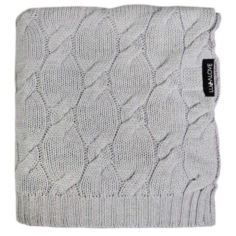 Kocyk z wełny merino WARKOCZ - szary, kolekcja PREMIUM / Lullalove