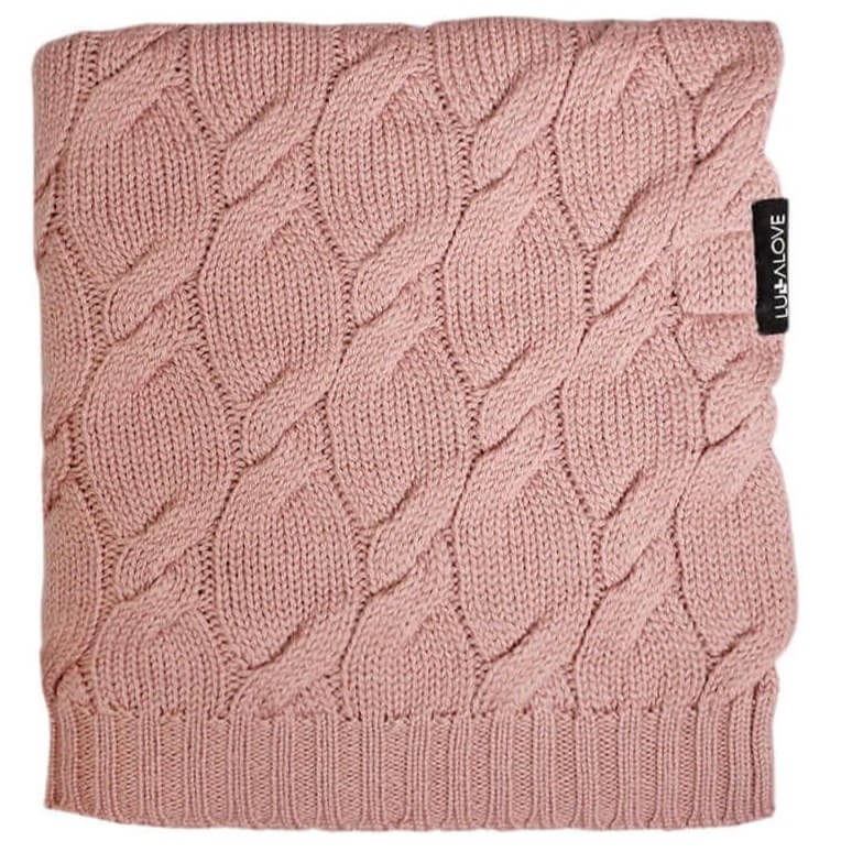 Kocyk z wełny merino WARKOCZ - piwonia, kolekcja PREMIUM / Lullalove