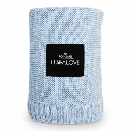 Duży koc bambusowy 120x100 cm - baby blue / Lullalove