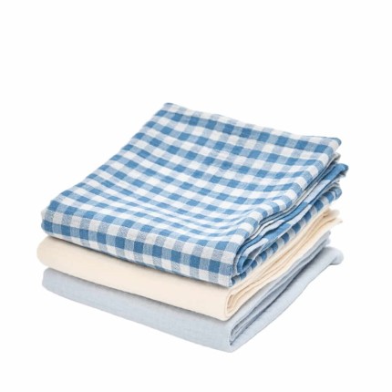 Zestaw trzech pieluszek Village - niebieski / Bim Bla