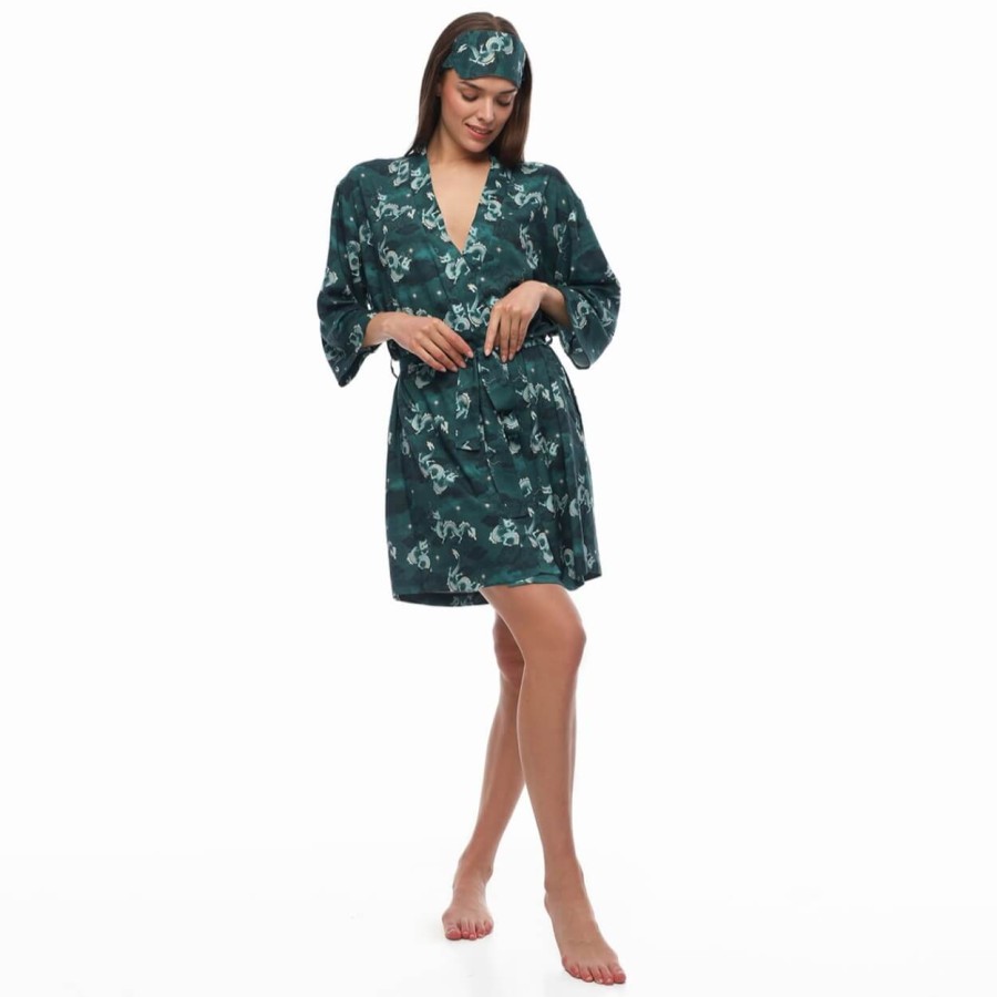 Szlafrok kimono bambusowe - Smoki / Lullalove