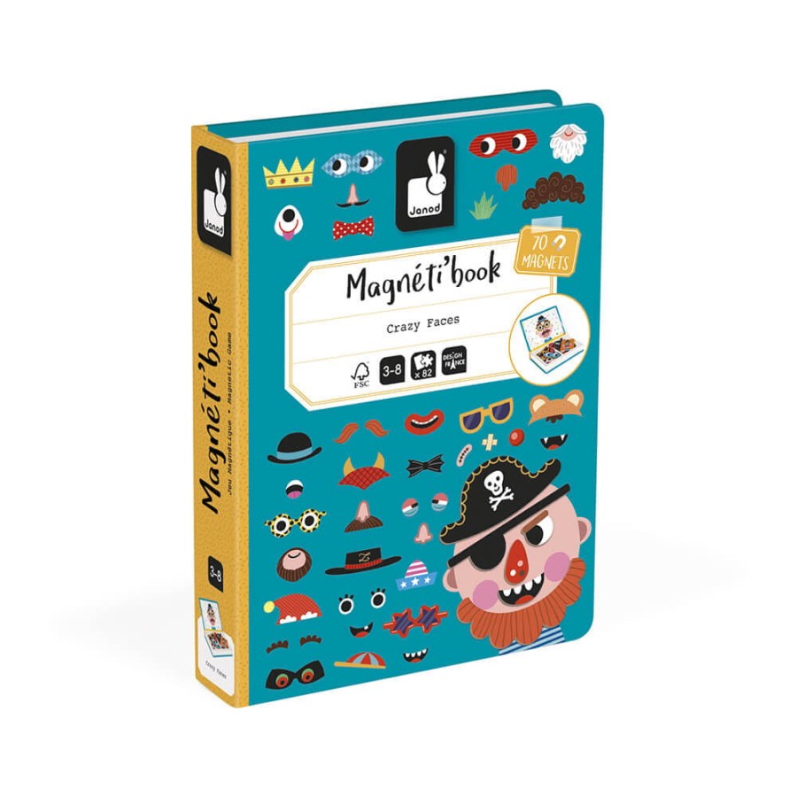 Magnetyczna układanka Śmieszne buzie Chłopiec Magnetibook / Janod J02716