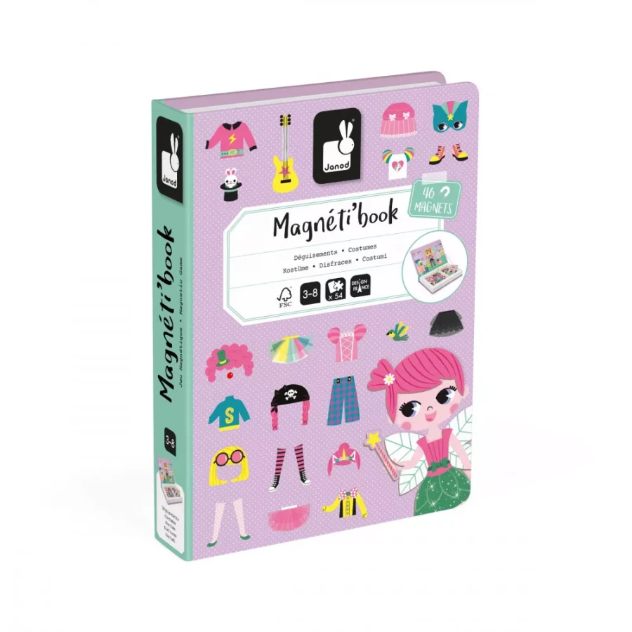 Magnetyczna układanka Kostiumy Dziewczynka Magnetibook / Janod J02718