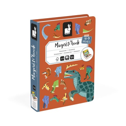 Magnetyczna układanka Dinozaury Magnetibook / Janod J02590