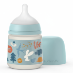 Butelka ze smoczkiem fizjologicznym SX Pro o wolnym przepływie FOREST niebieski 150 ml / Suavinex