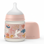 Butelka ze smoczkiem fizjologicznym SX Pro o wolnym przepływie FOREST różowy 150 ml / Suavinex