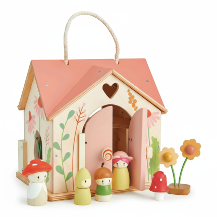 Przenośny, leśny domek z wyposażeniem i laleczkami / Tender Leaf Toys