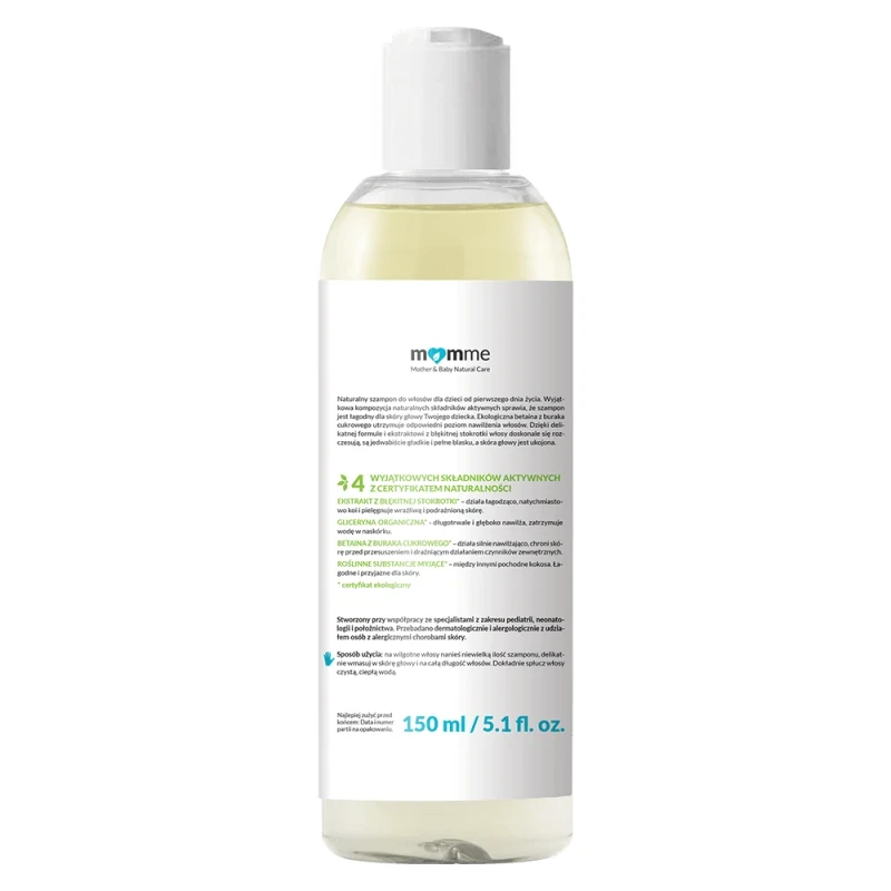 Wygładzający szampon do włosów, 150 ml / MomMe