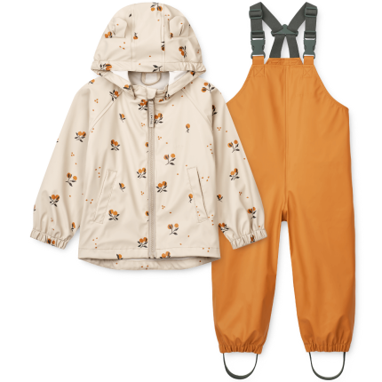 Kurtka i spodnie przeciwdeszczowe Melodi Printed - Peach, sandy / Liewood