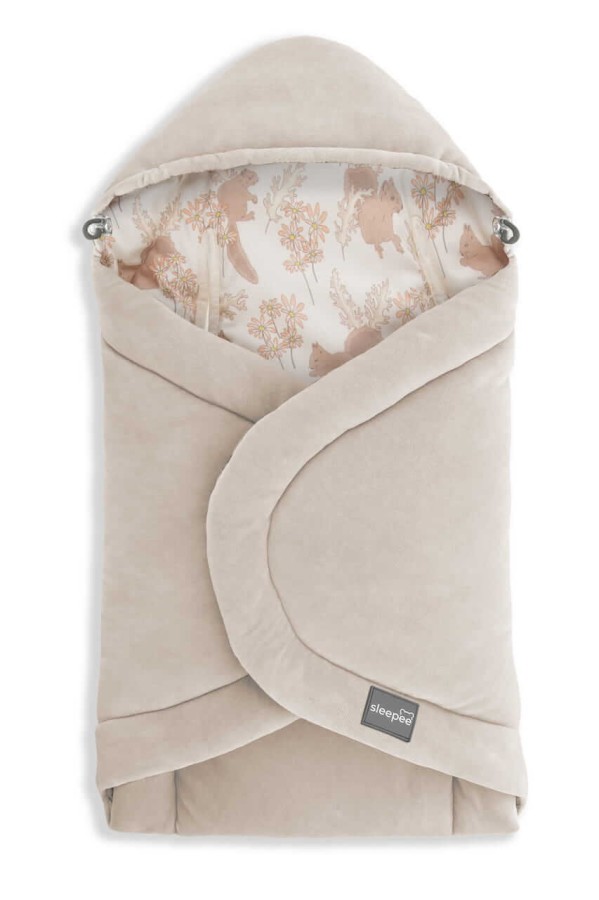 Otulacz, kocyk do fotelika samochodowego - Vintage Animals Almond / Sleepee