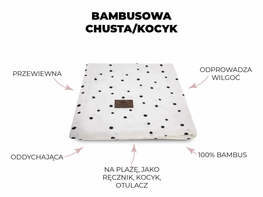 Bambusowy Vintage Animals Cream - 3 w 1 chusta, otulacz i kocyk / Sleepee