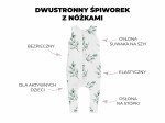 Dwustronny śpiworek z nóżkami - Vintage Animals Almond - Cream / Sleepee