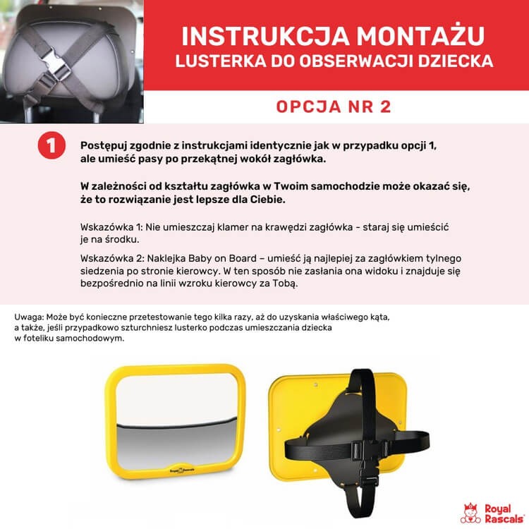 Lusterko do samochodu dla dziecka, żółte / Royal Rascals