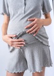 Piżama ciążowa z szortami - szara / Cool Mama
