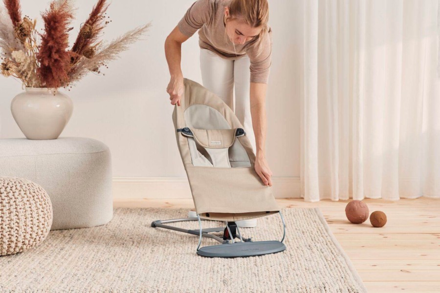 BABYBJORN - leżaczek BALANCE SOFT WOVEN JERSEY, khaki - beige