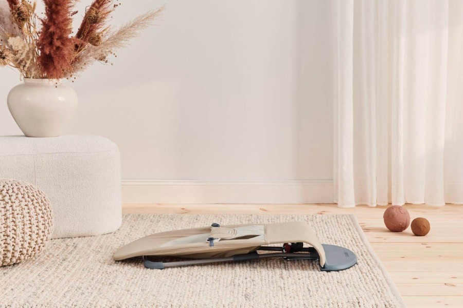 BABYBJORN - leżaczek BALANCE SOFT WOVEN JERSEY, khaki - beige