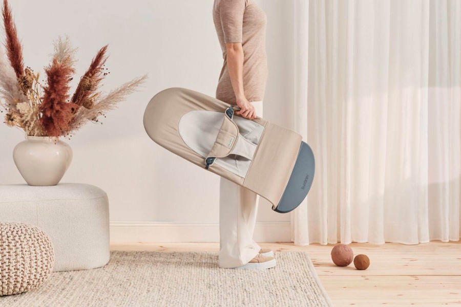 BABYBJORN - leżaczek BALANCE SOFT WOVEN JERSEY, khaki - beige