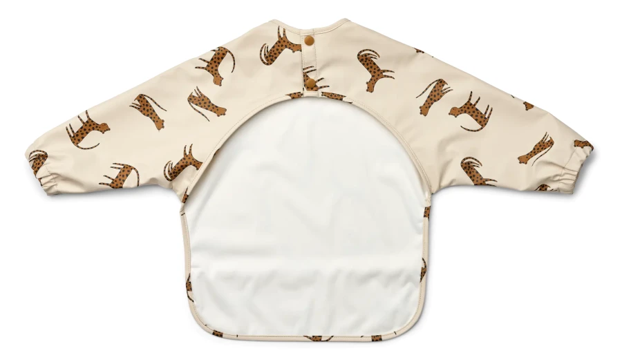 Wodoodporny śliniak z rękawkami Merle - Leopard, Sandy / Liewood