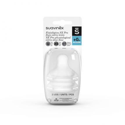 Smoczki do butelek SX PRO o ultra wolnym przepływie 0+, 2 szt. / Suavinex