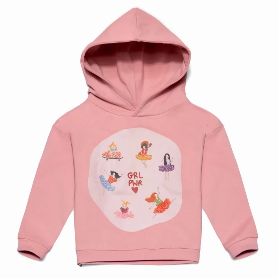 Bluza GRL POWER - jasny brudny róż / Manufaktura Falbanek