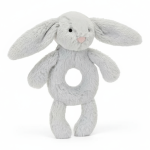 Króliczek grzechotka 18 cm - srebrny / Jellycat