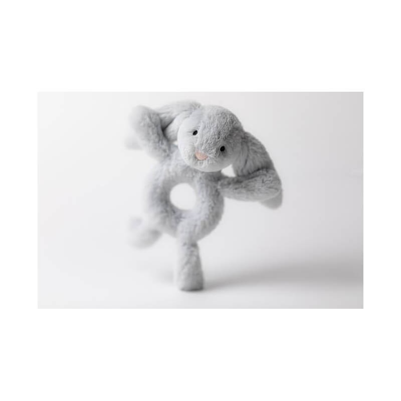 Króliczek grzechotka 18 cm - srebrny / Jellycat