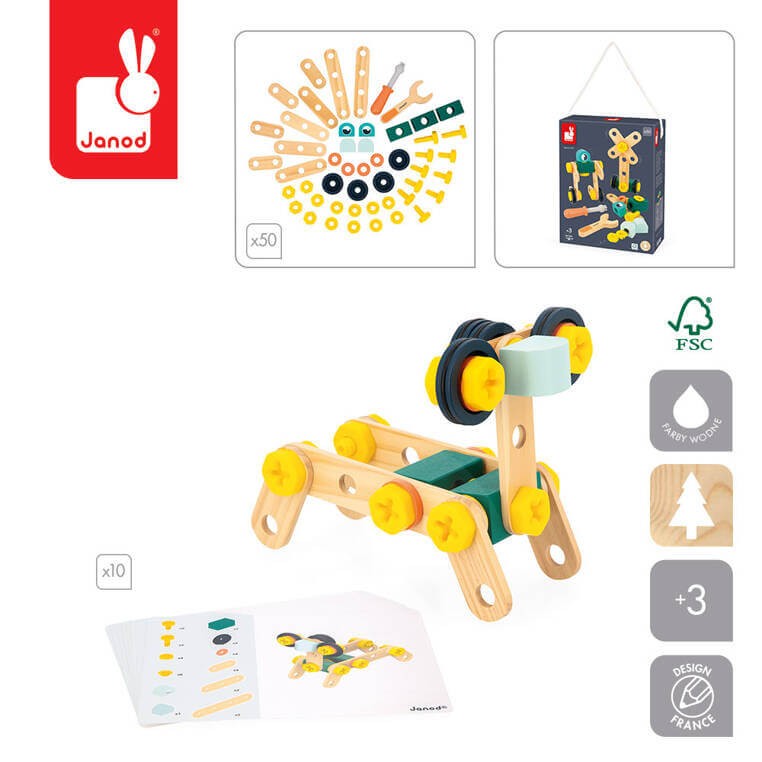 Zestaw konstruktora 50 elementów Brico'kids 3+ / Janod